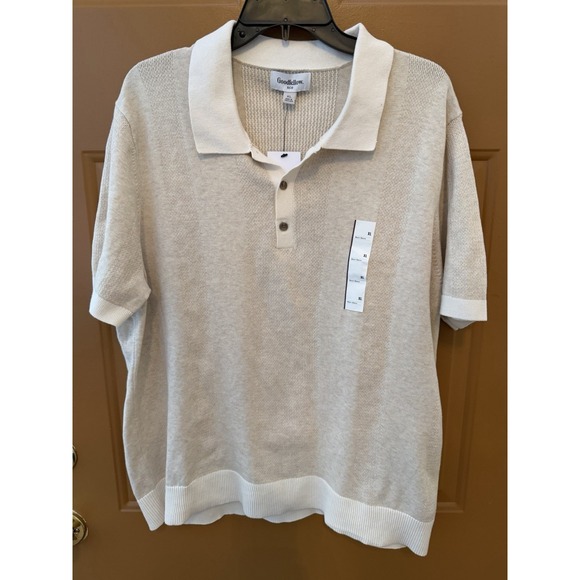 Goodfellow & Co Other - Goodfellow Men's Cream Sweater Short Sleeve Polo Size XL NWT